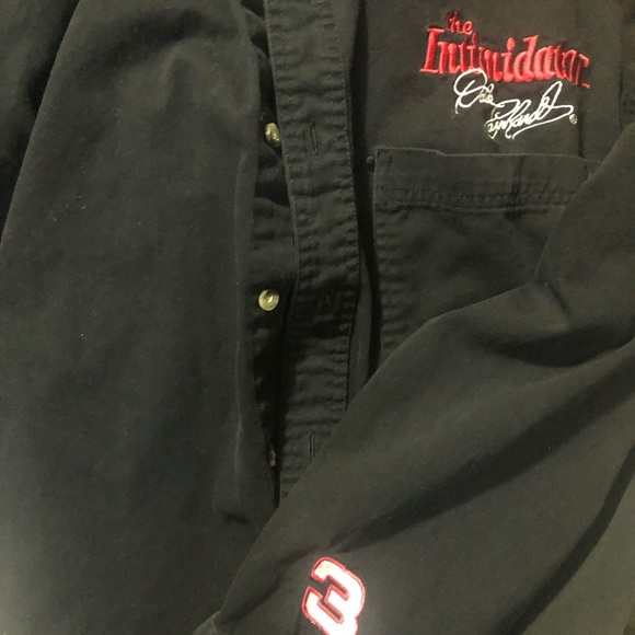 Winners circle dale Earnhardt 3 racing button down black shirt sz large - Picture 4 of 5